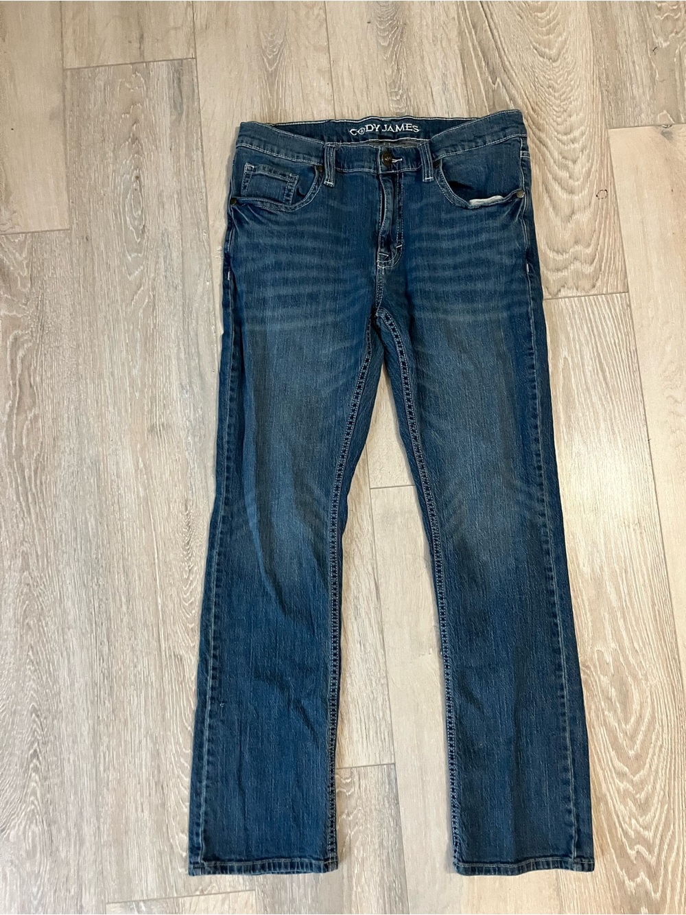 Cody James Men's Dark Blue Bootcut Jeans 34/32
